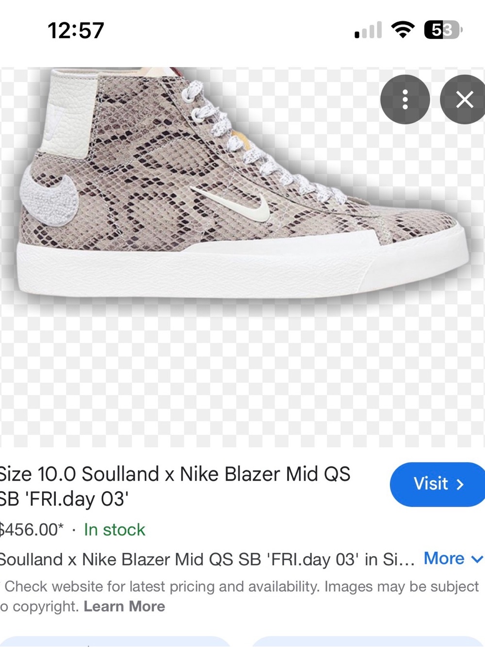 Nike Blazer Mid Snake Print High-Top in Beige and White